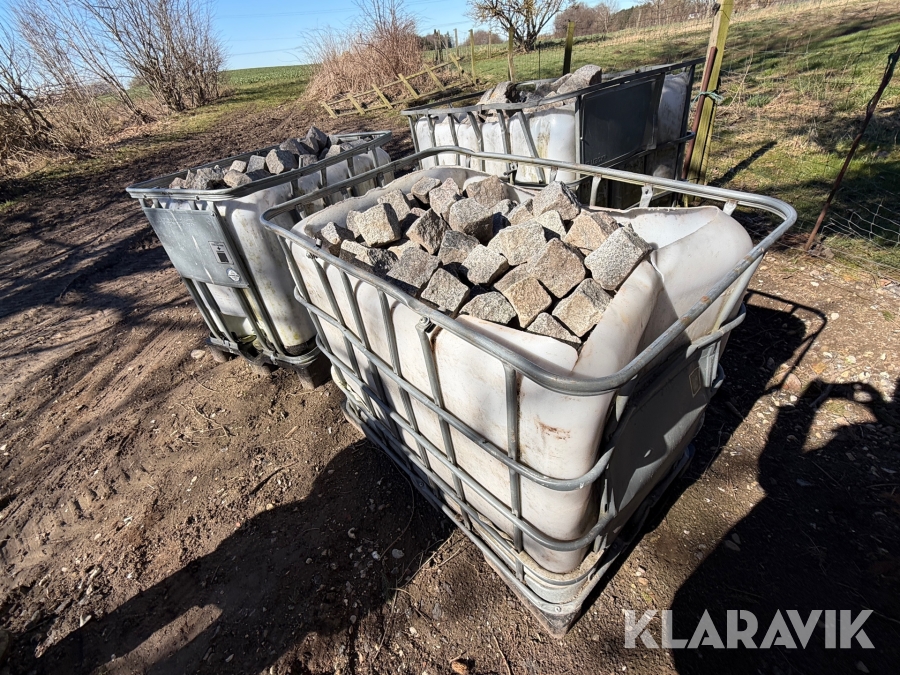 Palletank med chaussésten 3 styk