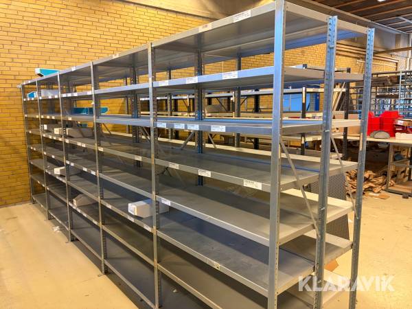 Lager reolsystem 19 stk. gavle +  116 stk. hylder