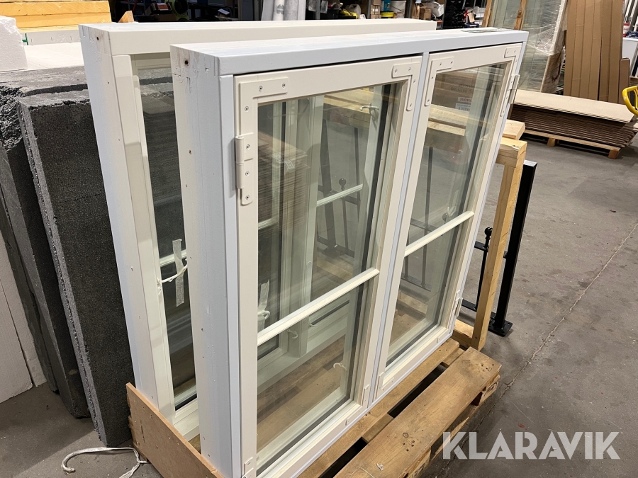 3 Koblede vinduer Snedkerfremstillede 2 á 1220x1230 mm og 1 á1450x480 mm bredde x højde
