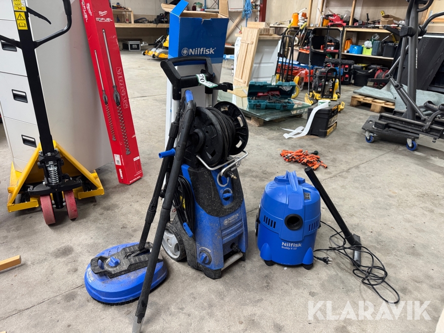 Højtryksrenser og industristøvsuger Nilfisk Premium 190 - Buddy || 12 med udstyr