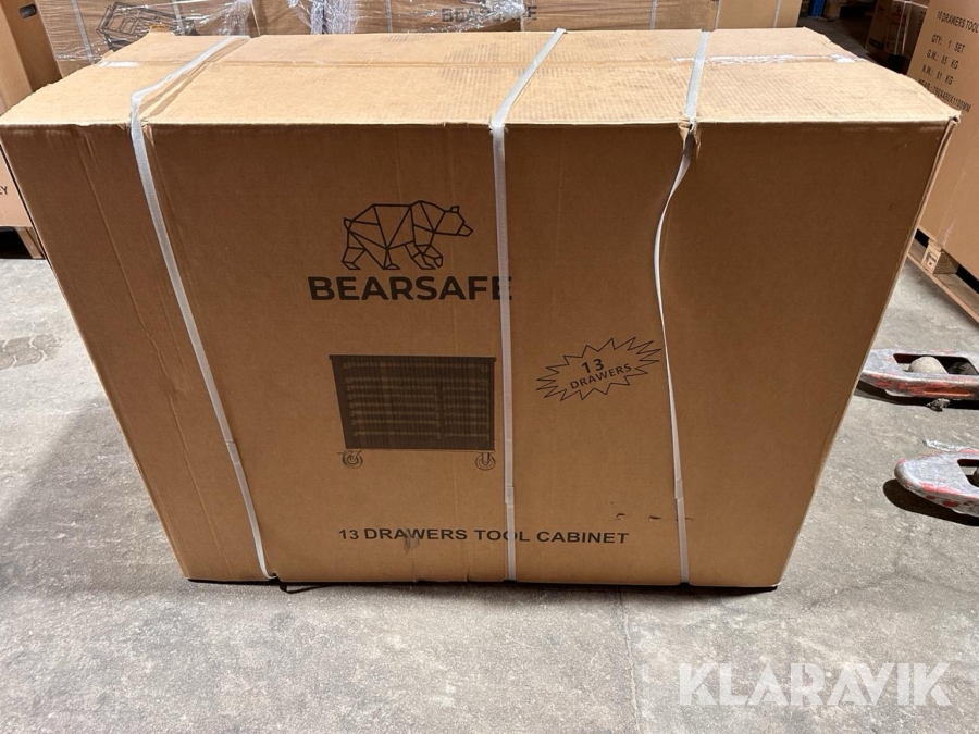 Værkstedsvogn Bearsafe 13 skuffer