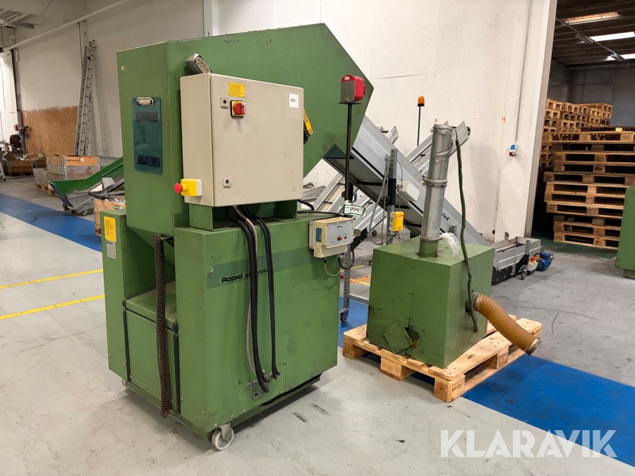 Plastgranulator Rapid 3026-kb med transportbånd