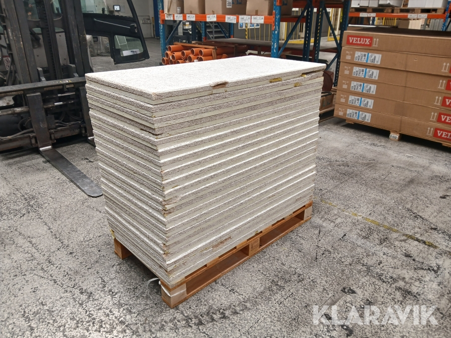 Træbetonplader hvidmalede træbeton med isolering 20 plader 