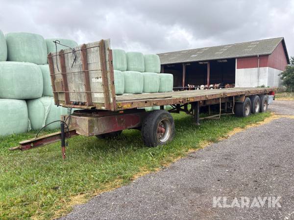 Landbrugsvogn 4-akslet fladvogn med drejeskammel
