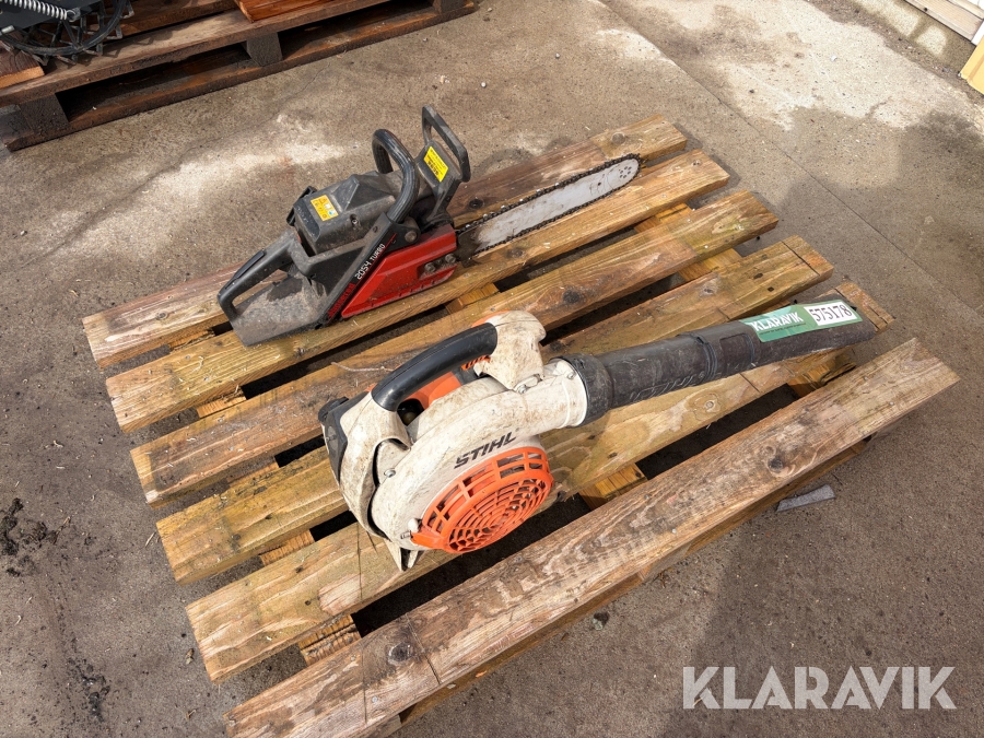 Løvblæser og hækkeklipper Stihl og jonsered