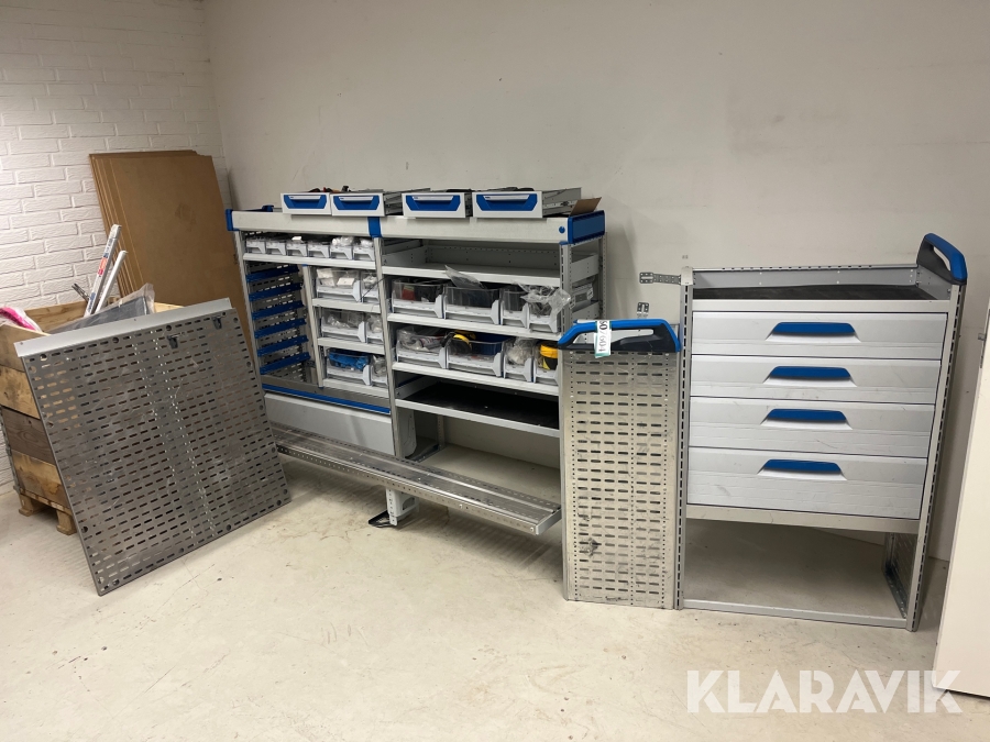 Varebilsreoler Sortimo, Aalborg, Klaravik auktioner
