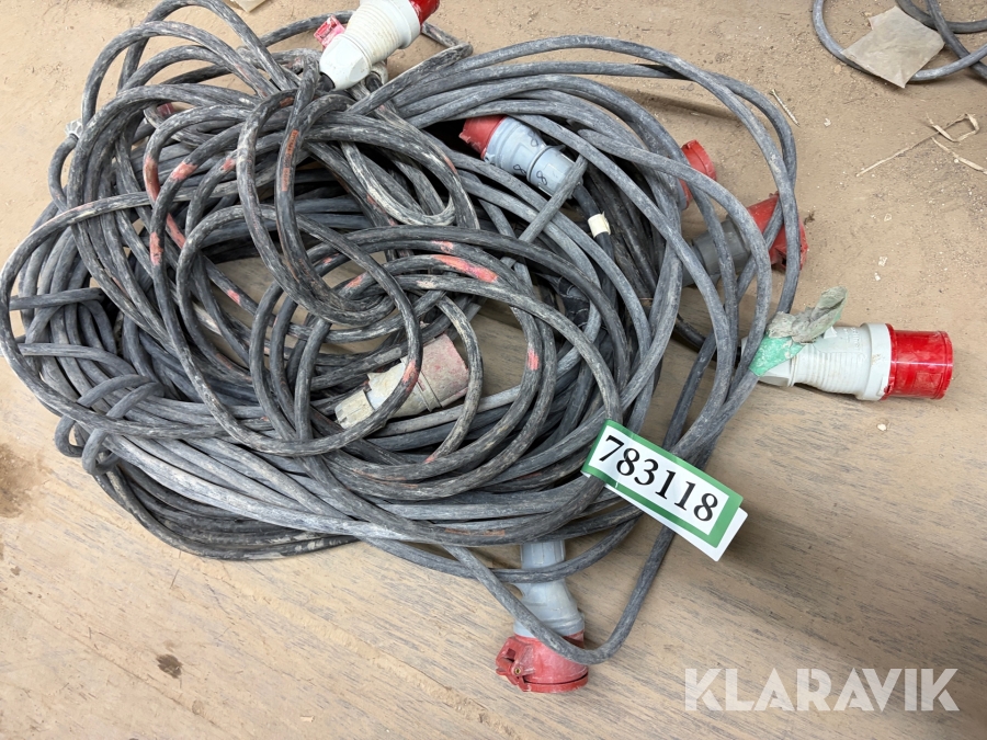Kabler Blandet Fabrikat CEE 16A 380 V 6 styk.