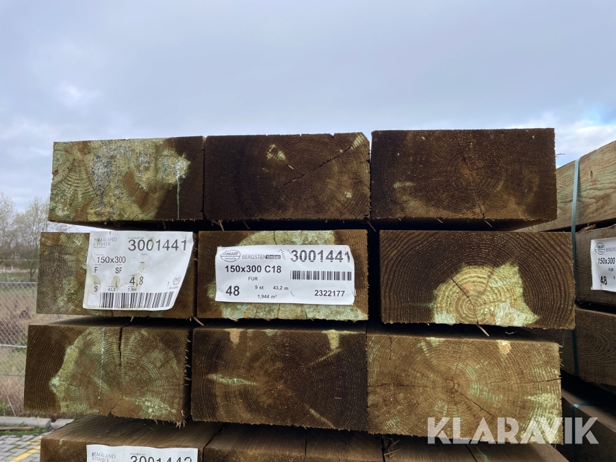 Trykimprægneret Småland Timber 150x300 C18 A Imprægneret