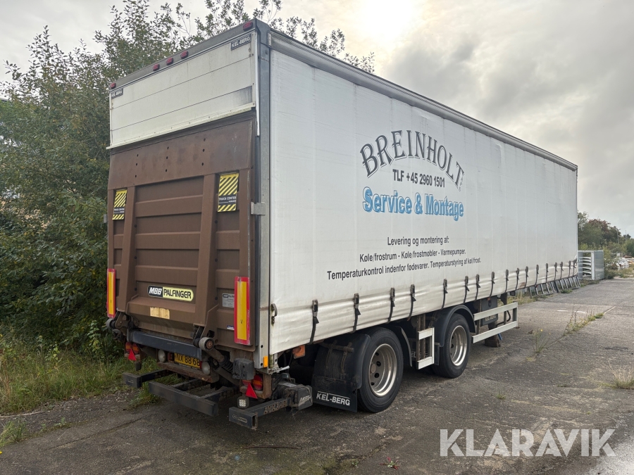 Gardintrailer Kel-Berg City 35.000 kg med løftebagsmæk, 2-akslet
