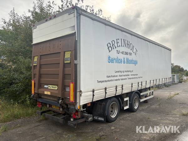 Gardintrailer Kel-Berg City 35.000 kg med løftebagsmæk, 2-akslet