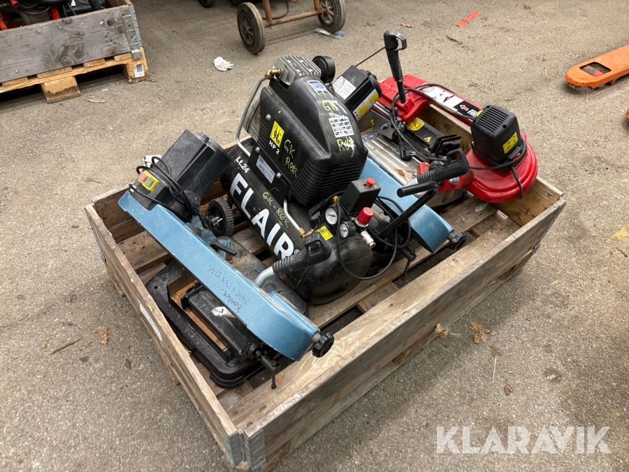 Båndsave og kompressor - 4 styk