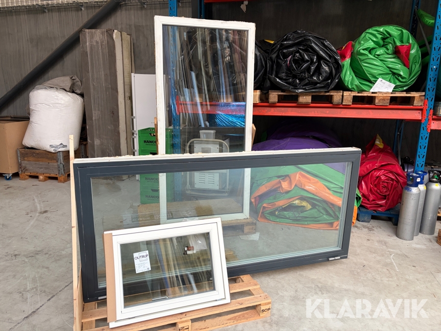 Terrassedør, glasparti og vindue - 3 styk