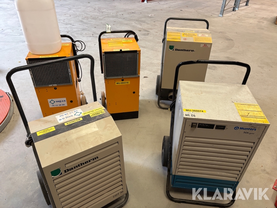 Affugter 5 styk Dantherm, Munters, ukendt