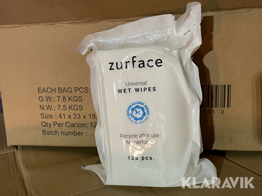 Vådservietter Zurface 432 styk.