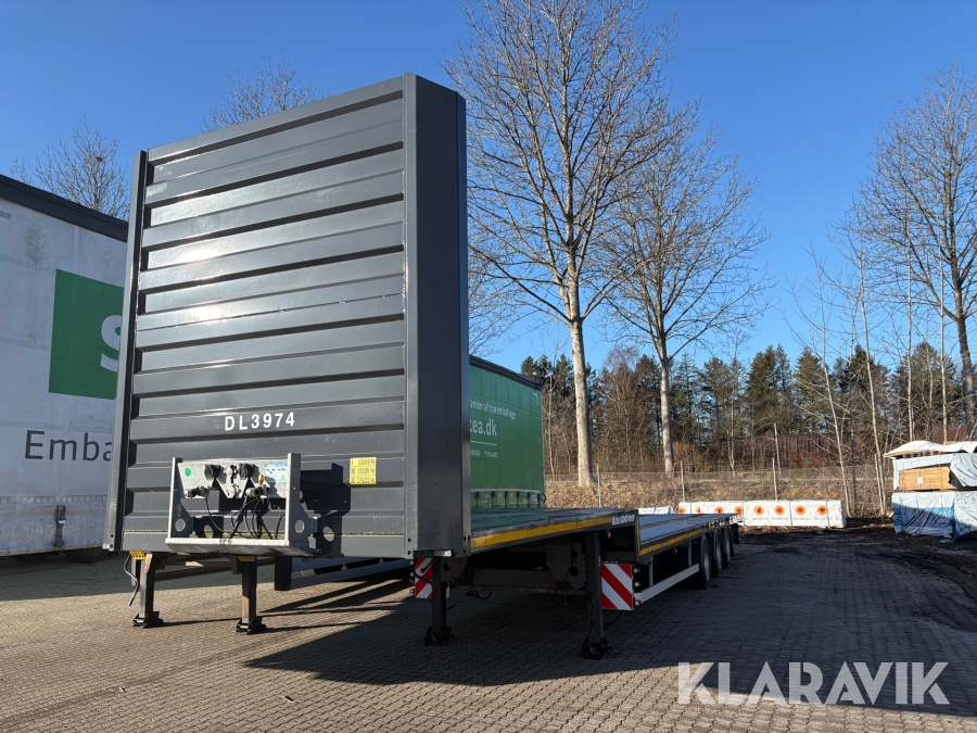 Blokvogn / flatbed trailer Kässbohrer Mega XS RICT01 EBS-E nysynet