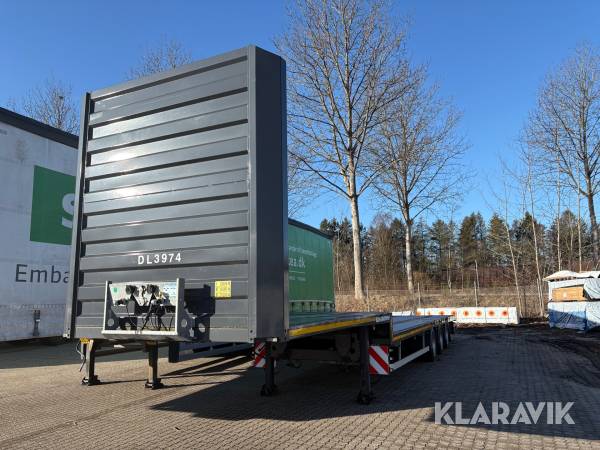 Blokvogn / flatbed trailer Kässbohrer Mega XS RICT01 EBS-E nysynet
