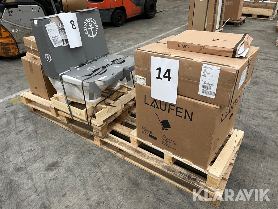 Lot - toiletter, vask og møbelpakke Laufen, gustavsberg og Lavabo
