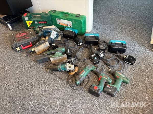 Lot med håndværktøj Bosch, Makita - 14 enheder
