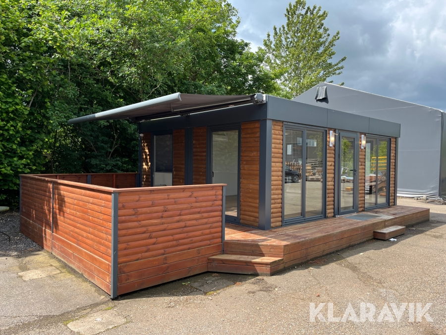 Pavillon - kontor 29kvm 2 moduler med terrasse
