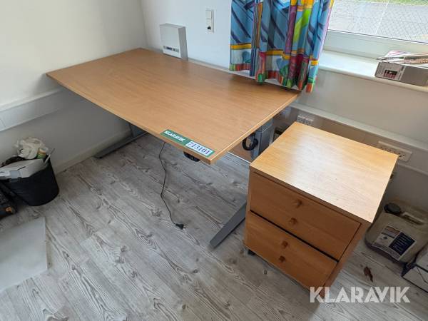 Hæve/sænkebord + skuffeskab Tvillum-scanbirk 80448-03