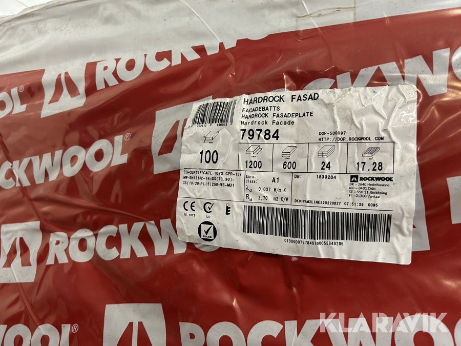 Isolering Rockwool Facadebatts 17m2