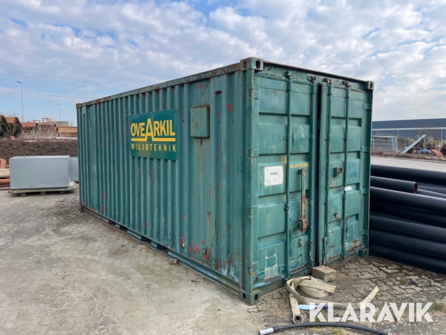 Container 20 fod med 20 m3 letklinker/lecanødder