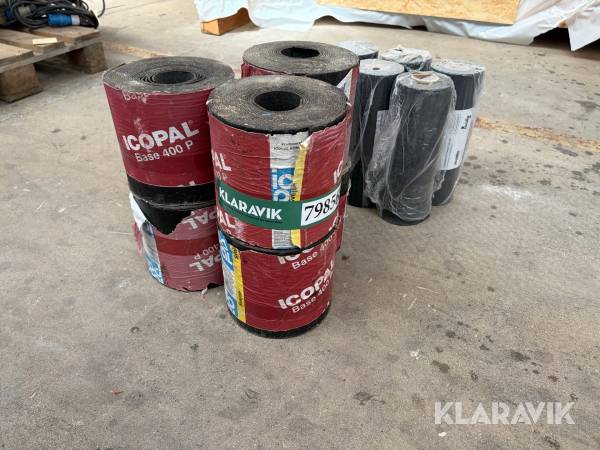 Fugtisolering / murfolie Icopal / Isola Base 400 P / Murfolie 6 ruller af hver
