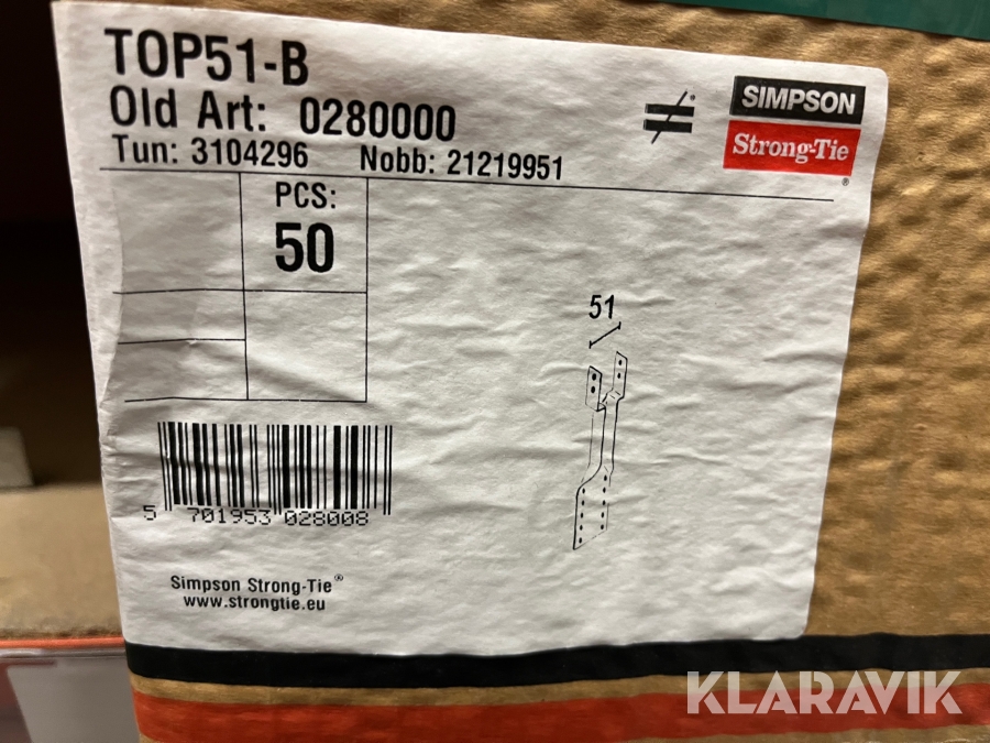 Beslag Simpson Spær beslag 100stk