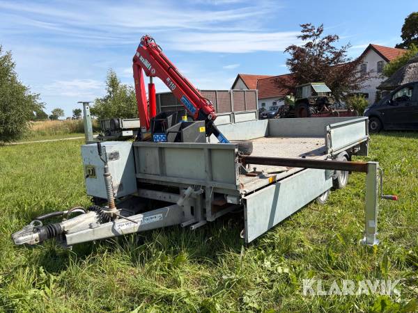 Trailer med kran Ifor williams LM 146