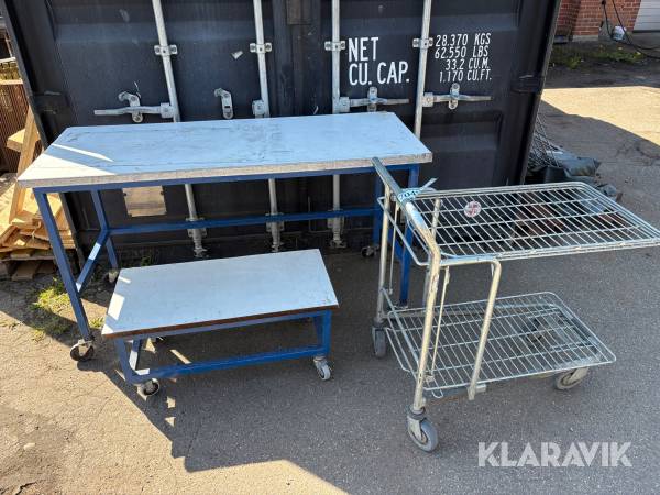 Arbejdsbord og transport vogn