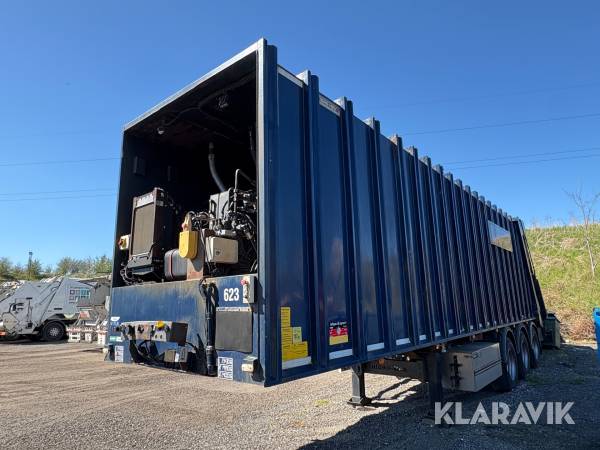Trailer Yalcin Platform Semi trail med komprimator