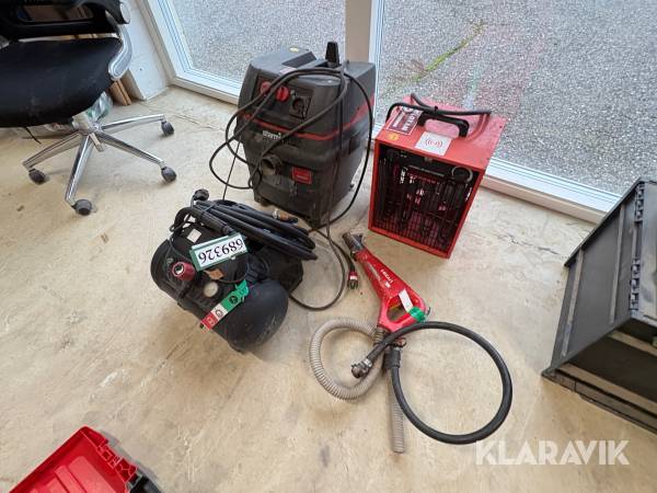 Balndet lot Støvsuger, kompressor,  lufthammer,  varmeblæser 