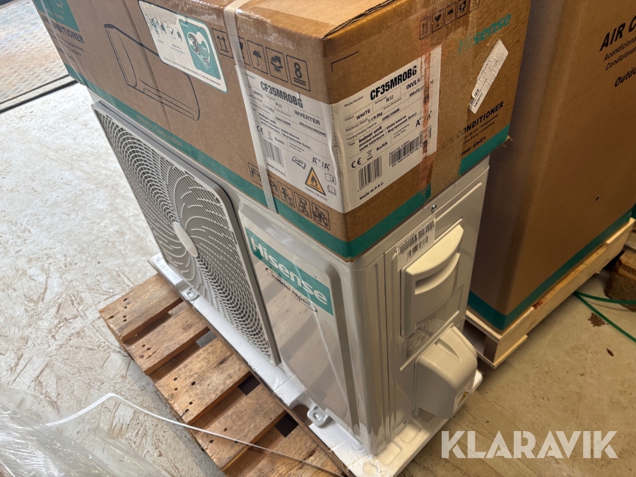 Varmepumpe Hisense QE35XV0EW ude og inde del luft til luft