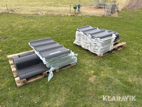 Fibercement tagplader 75 nye + 6 ryg + 29 delte