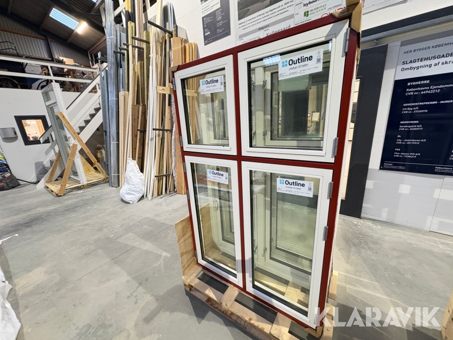 Dannebrogsvindue Outline 113.8x177.8 cm 3 lags - Træ - 1 styk